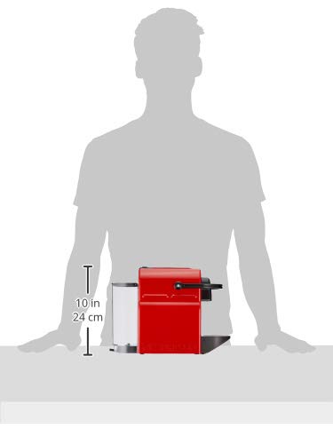 Nespresso Inissia – Machine à Café à Capsules, Rouge Rubis, Réservoir 0,7 L