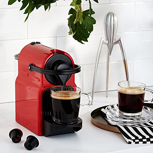 Nespresso Inissia – Machine à Café à Capsules, Rouge Rubis, Réservoir 0,7 L