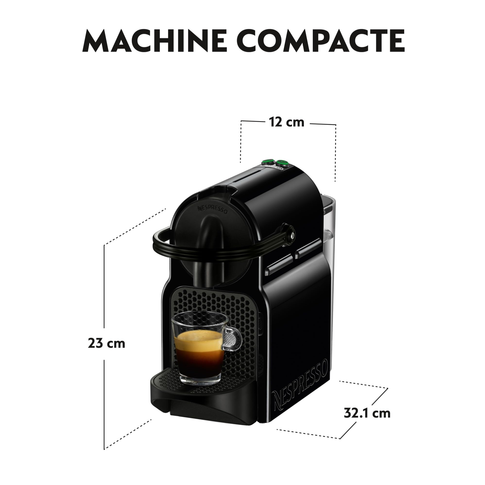 Nespresso Inissia – Machine à Café à Capsules, Noir, 19 Bars