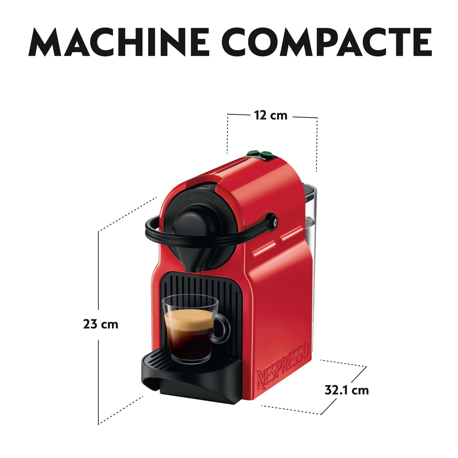 Nespresso Inissia – Machine à Café Espresso, Rouge