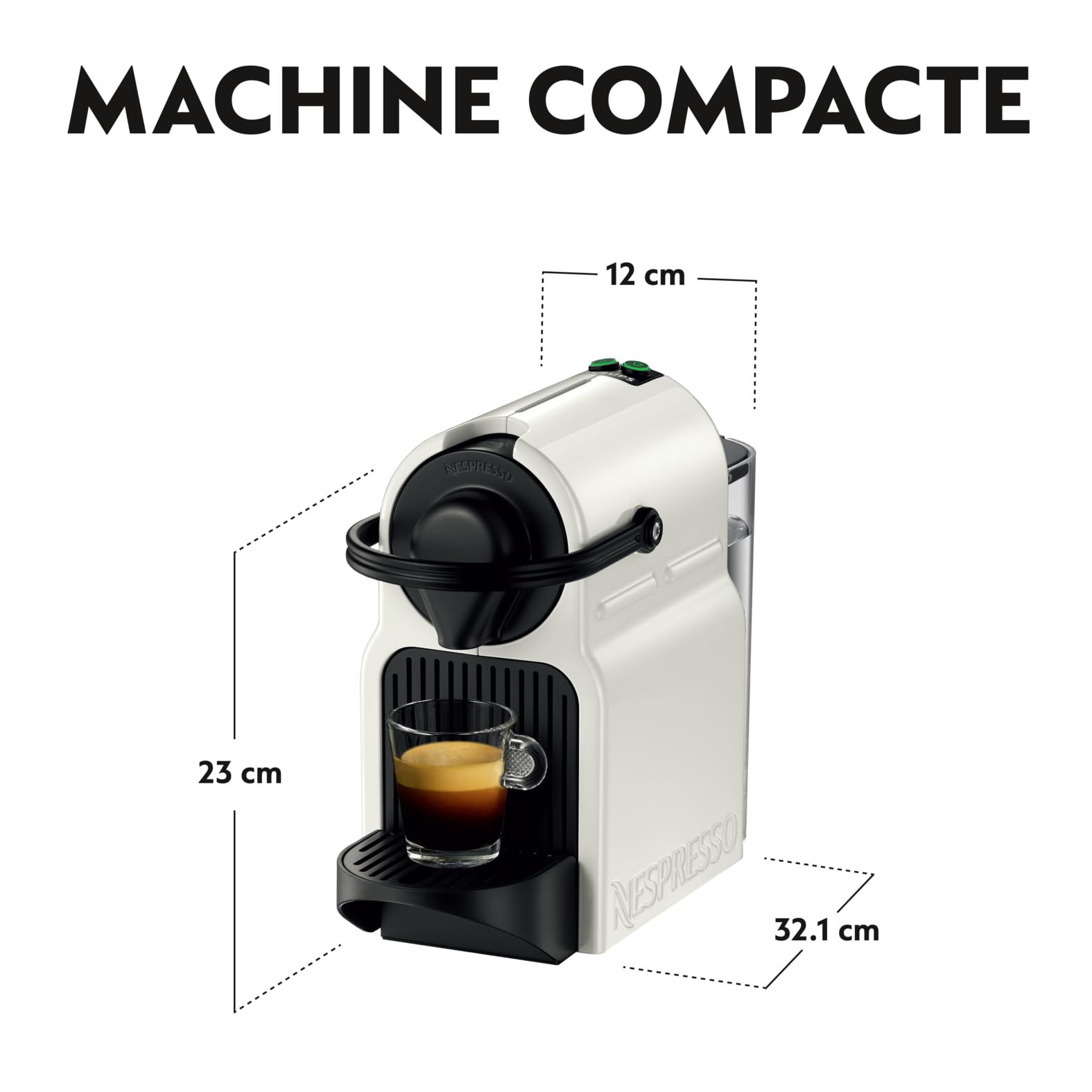 Nespresso Inissia – Machine à Café Espresso, Blanc, 19 Bars