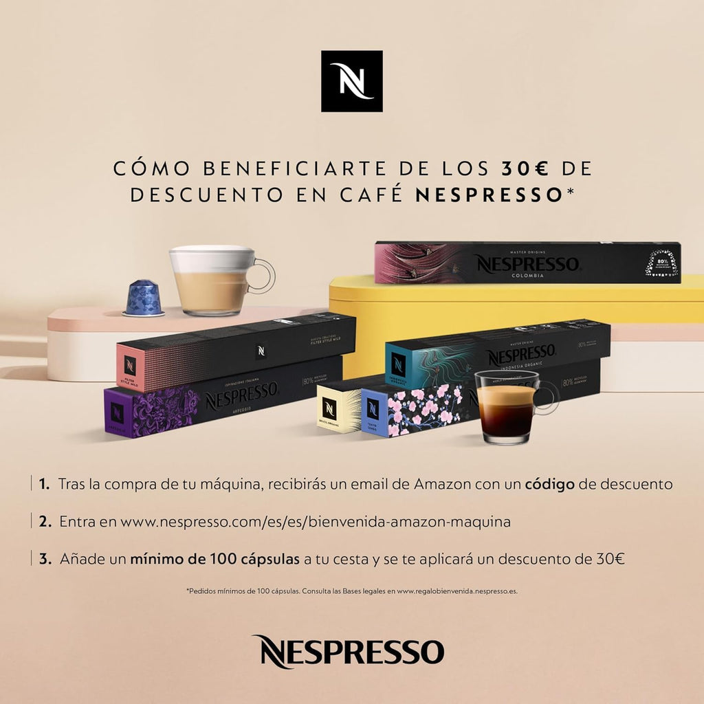 Nespresso Inissia – Machine à Café à Capsules, Rouge Rubis, Réservoir 0,7 L