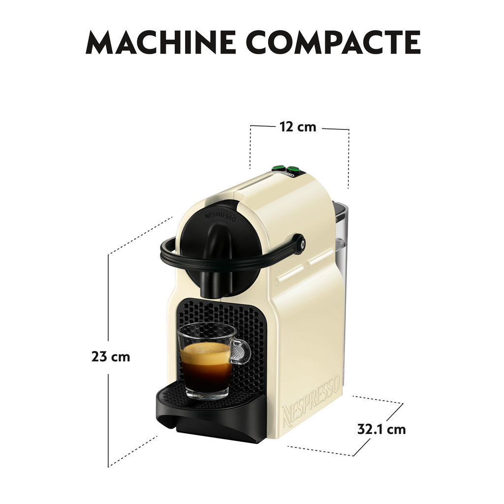 Nespresso Inissia – Machine à Café à Capsules, Blanc Crème, 19 Bars